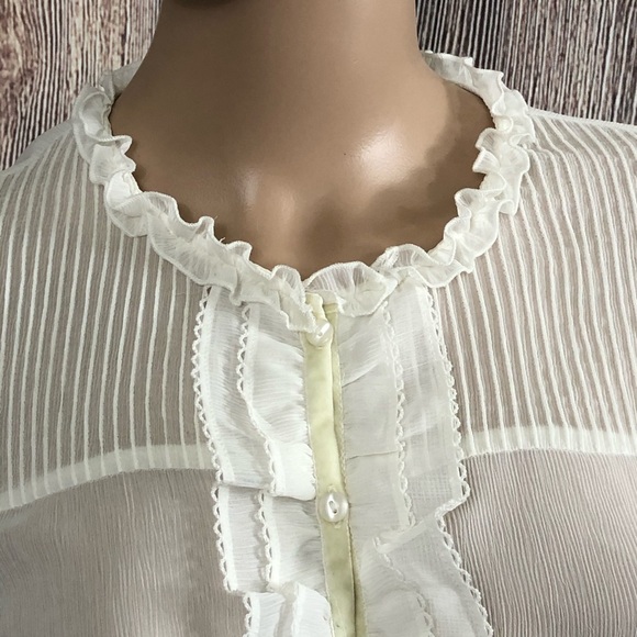 Ann Taylor Loft White Ruffle Shirt - Picture 12 of 14
